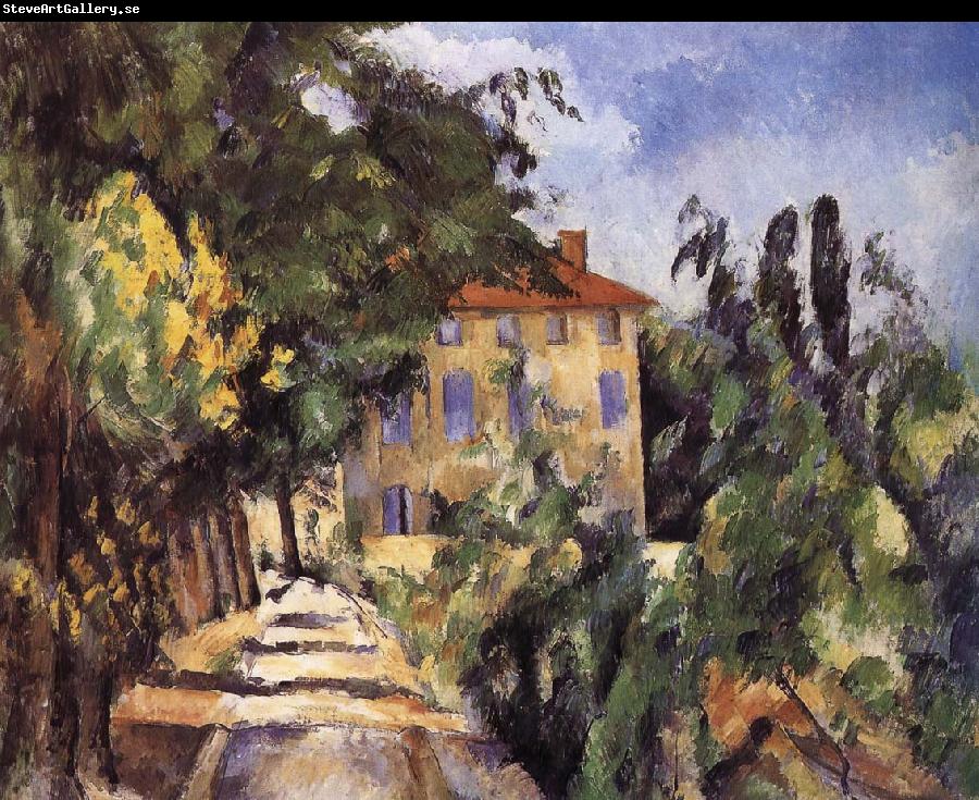 Paul Cezanne red roof houses